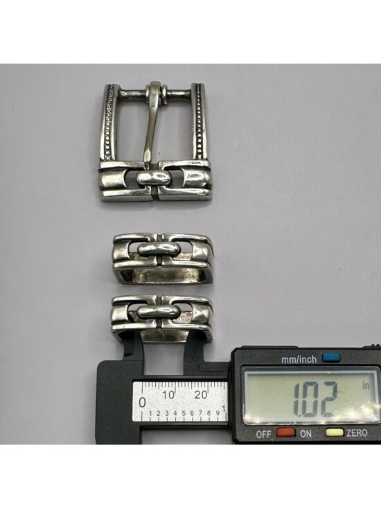 Jeff Deegan Designs Buckle Fits 1” Belt 3 Pieces Signed 925 Sterling Silver 69Gr main image 6